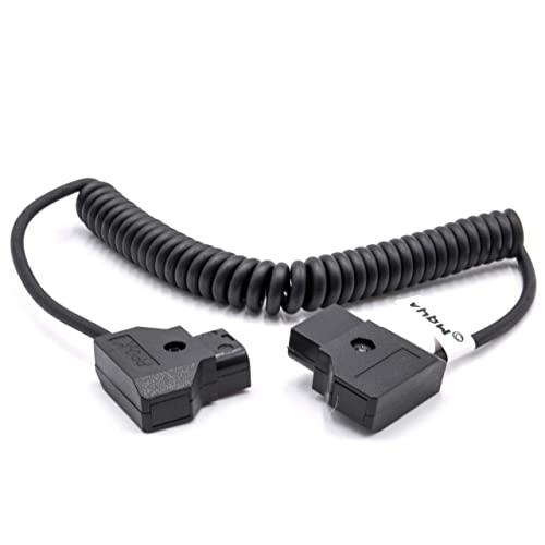 vhbw Adapter Kabel D-Tap (m) auf D-Tap (m) für Kameras - Spiralkabel, Schwarz von vhbw