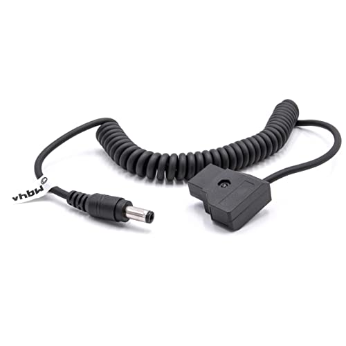 vhbw Adapter Kabel D-Tap (m) auf LED-Stromversorgung für Kameras - Spiralkabel, Schwarz von vhbw