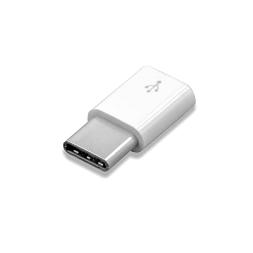 vhbw Adapter OTG für Mobilgerät - Kabeladapter USB Type C (männlich) auf Micro USB (weiblich), Weiß von vhbw