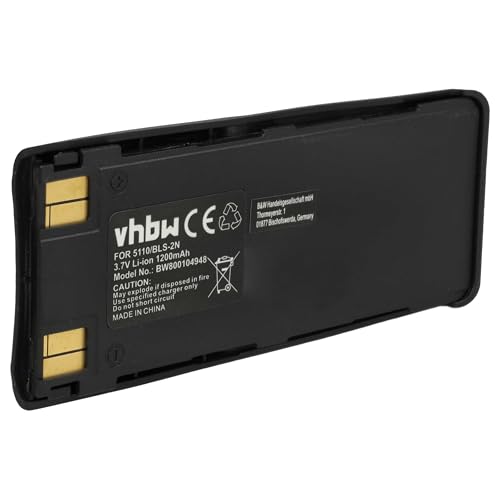 vhbw Akku 1150mAh (3.7V) kompatibel mit Smartphone, Telefon, Handy Nokia 1260, 1260i, 1261, 3285, 5110, 5120, 5165, 5180 Ersatz für BLS-2, BLS-2N, BLS-4, BMS-2S, BPS-2 von vhbw