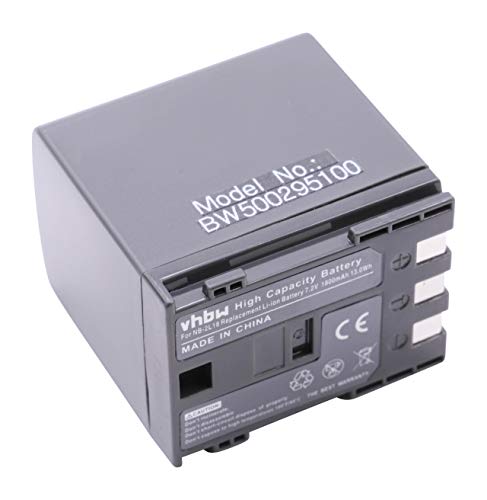 vhbw Akku 1800mAh (7.2V) kompatibel mit Kamera Canon HG10, HV20, HV30, HV40, ELURA MC(0), 40MC, 50MC, IXY DV3 Serien (JAN) Ersatz für NB-2L, BP-2L12, BP-2L13, BP-2L14. von vhbw