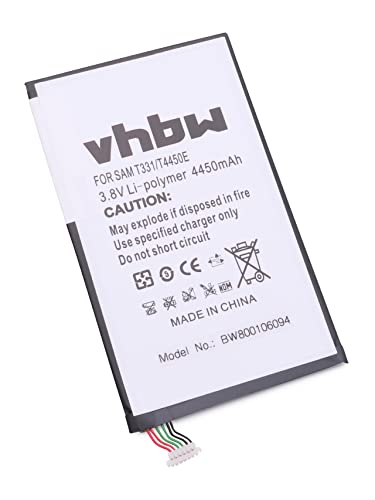 vhbw Akku 4450mAh (3.8V) kompatibel mit Tablet Pad Netbook Samsung Galaxy Tab 4, 4 8.0 LTE, 3G, Millet, SM-T331, T335, T337V Ersatz für EB-BT330FBE, T4450C, T4450E. von vhbw