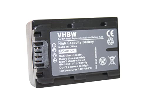 vhbw Akku 500mAh (7.2V) kompatibel mit Camcorder Kamera Sony HDR-UX19, UX19E, HDR-TG7, HDR-TG7VE, HDR-TG1, HDR-TG1E, HDR-XR105 Ersatz für NP-FH40, NP-FH50. von vhbw