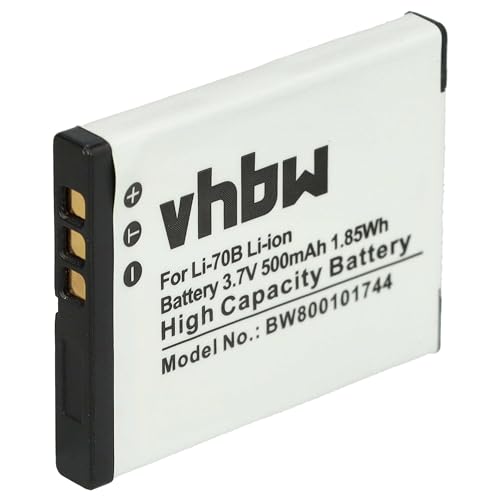 vhbw Akku 500mAh kompatibel mit Kamera Olympus VG110, VG-110, VG120, VG-120, VG130, VG-130, VG150, VG-150, VG160, VG-160 Ersatz für Li-70B. von vhbw