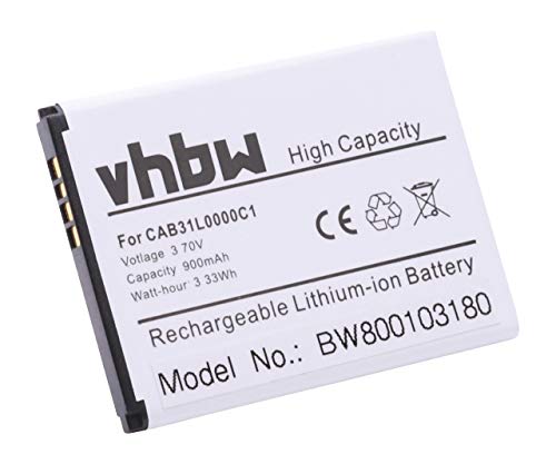 vhbw Akku Ersatz für Alcatel CAB30B4000C1 für Handy Smartphone Telefon (600mAh, 3,7V, Li-Ion) von vhbw
