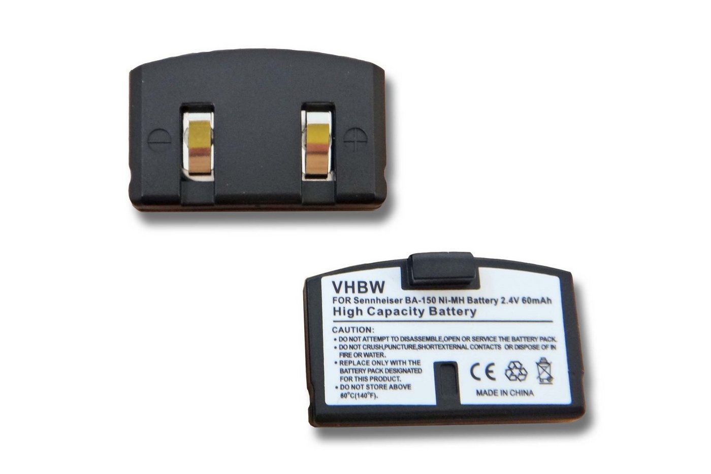 vhbw Akku Ersatz für Baugleiche Originalteilebezeichnung Sennheiser BA150, BA151 für Kopfhörer (60mAh, 2,4V, NiMH) 60 mAh von vhbw