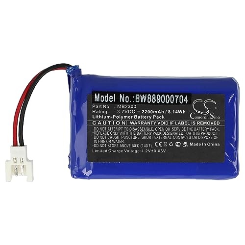 vhbw Akku Ersatz für Breo GB/T18287-2000, MB2300 für Massagegerät, Massagepistole (2200 mAh, 3,7 V, Li-Polymer) von vhbw