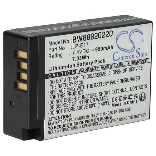 vhbw Akku Ersatz für Canon LP-E17 für Kamera (950 mAh, 7,2 V, Li-Ion) von vhbw