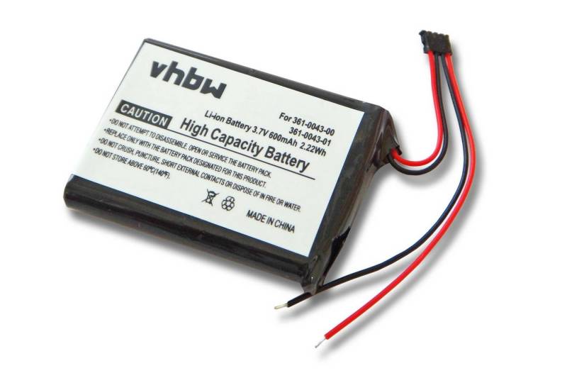 vhbw Akku Ersatz für Garmin 361-0043-00, 361-0043-01 für Navigation Sport & Outdoor Fahrrad (600mAh, 3,7V, Li-Ion) 600 mAh von vhbw