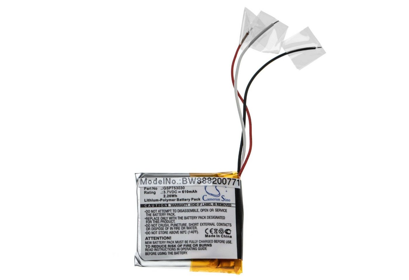 vhbw Akku Ersatz für JBL GSP753030 für Kopfhörer (610mAh, 3,7V, Li-Polymer) 610 mAh von vhbw
