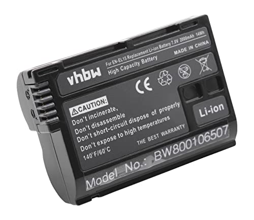 vhbw Akku Ersatz für Nikon EN-EL15, EN-EL15A, EN-EL15b, EN-EL15c für Kamera (2000 mAh, 7 V, Li-Ion), Infochip von vhbw