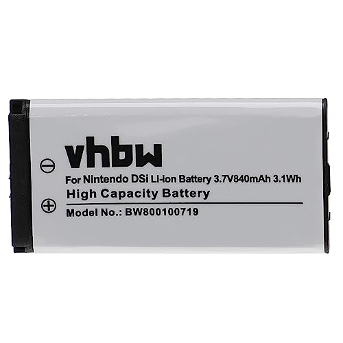 vhbw Akku Ersatz für Nintendo C/TWL-A-BP, TWL-001, TWL-003, BOAMK01 für Spielekonsole (840 mAh, 3,7 V, Li-Ion) von vhbw