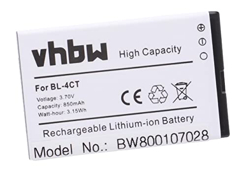 vhbw Akku Ersatz für Nokia BL-4CT für Handy Smartphone Telefon (850mAh, 3,7V, Li-Ion) von vhbw