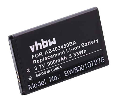 vhbw Akku Ersatz für Samsung AB403450BA, AB403450BC, AB403450BE, AB403450BEC, AB403450BU für Handy Smartphone Telefon (900mAh, 3,7V, Li-Ion) von vhbw