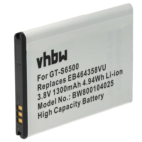 vhbw Akku Ersatz für Samsung EB464358VU, EB464358VUBSTD für Handy Smartphone Telefon (1300mAh, 3,7V, Li-Ion) von vhbw