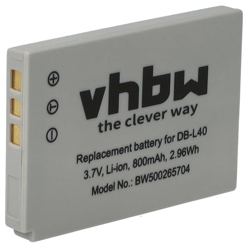 vhbw Akku Ersatz für Sanyo DB-L40AU, DB-L40 für Videokamera Camcorder (800 mAh, 3,7 V, Li-Ion) von vhbw