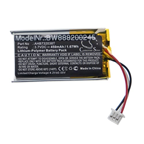 vhbw Akku Ersatz für Sennheiser AHB732038T für Wireless Headset Kopfhörer (450mAh, 3,7V, Li-Polymer) von vhbw