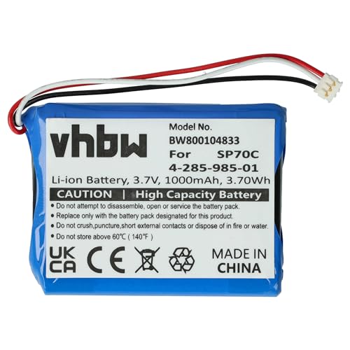 vhbw Akku Ersatz für Sony 4-285-985-01, 4-435-245-01, SP70C für Spielekonsole (1000 mAh, 3,7 V, Li-Ion) von vhbw