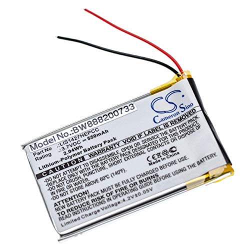 vhbw Akku Ersatz für Sony LIS1427HNPCS, LIS1427NHPCC für Wireless Headset Kopfhörer (550mAh, 3,7V, Li-Polymer) von vhbw