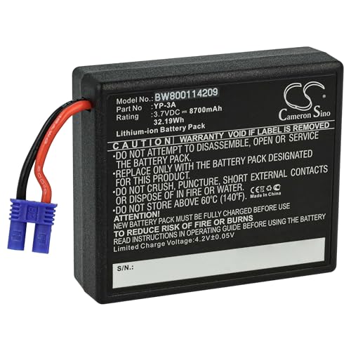 vhbw Akku Ersatz für Yuneec ST16F, 58-000160, YP-3A, ST16 für Drohne Controller (8700 mAh, 3,7 V, Li-Ion) von vhbw