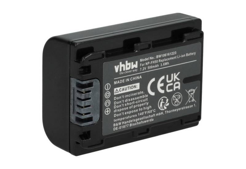 vhbw passend für Sony Alpha DSLR-A390, DSLR-A390L, DSLR-A390Y Kamera / Kamera-Akku Li-Ion 500 mAh von vhbw