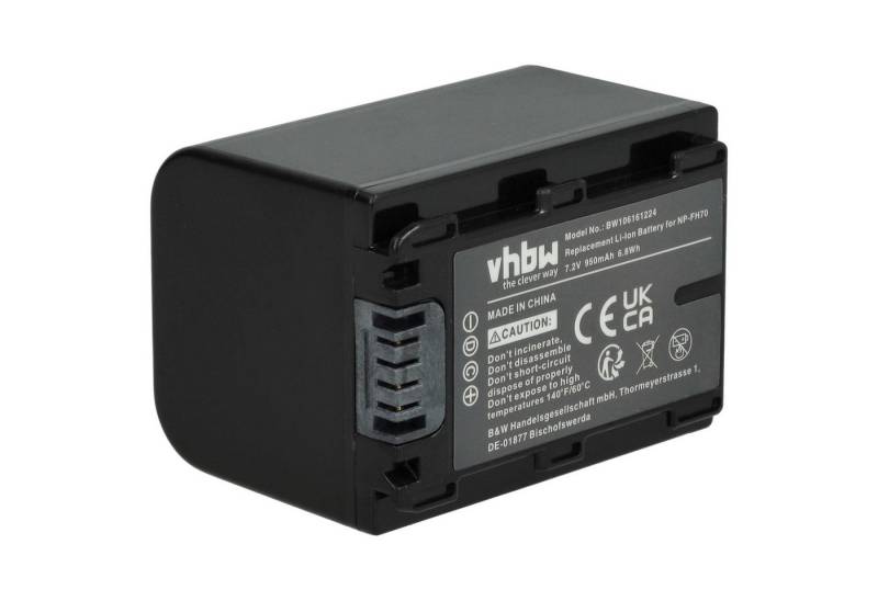 vhbw passend für Sony Alpha DSLR-A380L, DSLR-A380Y, DSLR-A390, DSLR-A390L Kamera-Akku Li-Ion 950 mAh von vhbw