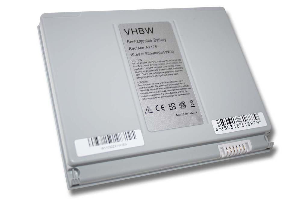 vhbw passend für Apple Macbook Pro 15" MA896*, 15.4", 15" MB133B/A, 15" Laptop-Akku Li-Ion 5500 mAh von vhbw