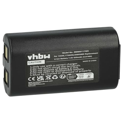 vhbw Akku kompatibel mit 3M PL200 Drucker Kopierer Scanner Etiketten-Drucker (650mAh, 7,4V, Li-Ion) von vhbw