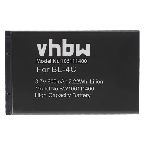 vhbw Akku kompatibel mit Bea-fon C70 Handy Smartphone Telefon (600mAh, 3,7V, Li-Ion) von vhbw