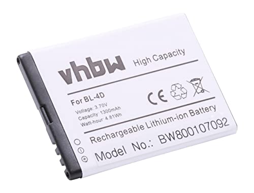vhbw Akku kompatibel mit Bea-fon SL340, SL750 Handy Smartphone Telefon (1300mAh, 3,7V, Li-Ion) von vhbw