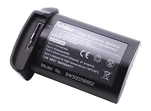 vhbw Akku kompatibel mit Canon EOS 1D X Mark II, 1D Mark III, 1D Mark IV, 1Ds Mark III, 1D C, 1D X Kamera (2200 mAh, 11,1 V, Li-Ion) von vhbw
