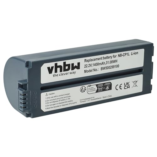 vhbw Akku kompatibel mit Canon Selphy CP-1200, CP-100, CP-1000 Drucker Kopierer Scanner Etiketten-Drucker (1400 mAh, 22,2 V, Li-Ion) von vhbw