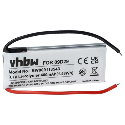 vhbw Akku kompatibel mit Cardo Scala Rider Multiset Q2 Wireless Headset Kopfhörer (400mAh, 3,7V, Li-Polymer) von vhbw