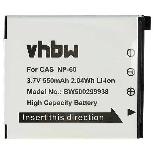 vhbw Akku kompatibel mit Casio Exilim EX-Z29, EX-FS10, EX-Z80, EX-S12, EX-Z25, EX-S10, EX-Z21, EX-Z20 Kamera (550 mAh, 3,6 V, Li-Ion) von vhbw