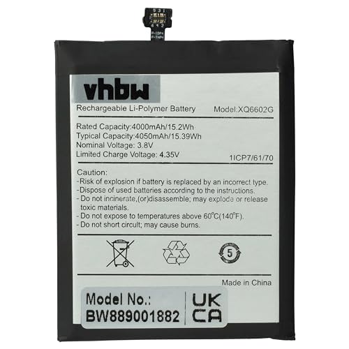 vhbw 1x Akku kompatibel mit Caterpillar Cat S62 Handy Smartphone Telefon (4000 mAh, 3,8 V, Li-Polymer) von vhbw