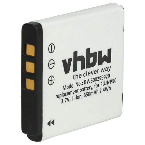 vhbw Akku kompatibel mit Fuji/Fujifilm FinePix F500 EXR, F50fd, F550 EXR, F60 Kamera Digicam DSLR (650mAh, 3,6V, Li-Ion) von vhbw