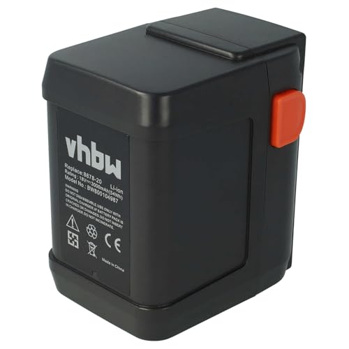 vhbw Akku kompatibel mit Gardena Akku-Heckenschere HighCut 48-Li (8882-20) ersetzt 8835, 8835-20, 8839, 8839-20 - (Li-Ion, 3000mAh, 18V) - Ersatzakku von vhbw