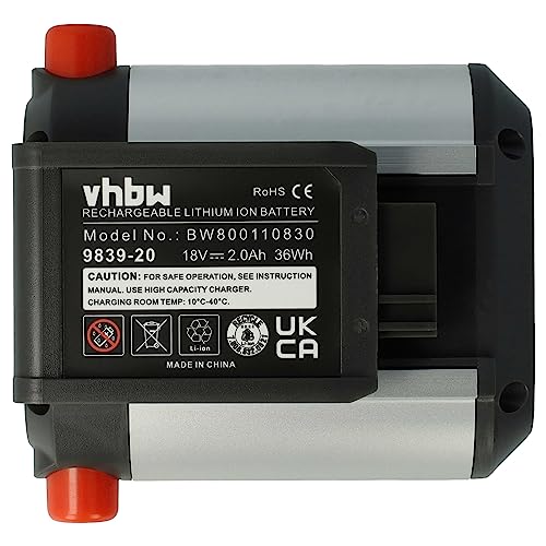 vhbw Akku kompatibel mit Gardena Akku-Rasenmäher PowerMax Li-18/32 & Allround Bläser AccuJet Li-18 Ersatz für BLi-18 (9840-20, 9839-20) - (Li-Ion, 2000mAh, 18V) von vhbw