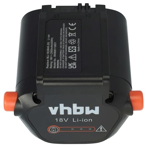 vhbw Akku kompatibel mit Gardena Akku-Teleskop-Heckenschere THS Li-18/42 (8881-20) ersetzt BLi-18 (9840-20, 9839-20) - (Li-Ion, 2500mAh, 18V) von vhbw