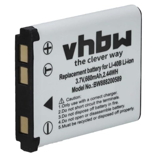 vhbw Akku kompatibel mit General Electric G3 WP, G5 WP, G5WP, GE G3WP, J1050, J1250 Kamera Digicam DSLR (660mAh, 3,7V, Li-Ion) von vhbw