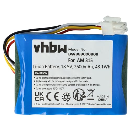 vhbw Akku kompatibel mit Husqvarna Automower 315 (2016), 310 (2017), 315 (2015), 310 (2016), 310 (2015) Rasenmäher (2600mAh, 18,5V, Li-Ion) von vhbw