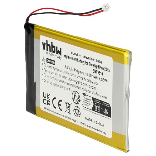 vhbw Akku kompatibel mit Kobo Aura H20 eBook Reader (1500mAh, 3,7V, Li-Polymer) von vhbw