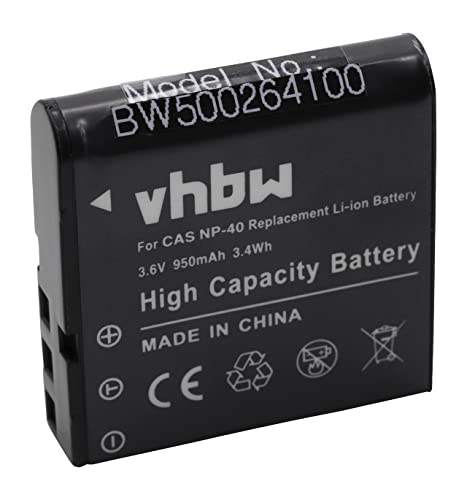 vhbw Akku kompatibel mit Medion MD86064, MD86245, MD86427, MD86910, PAC-0040 Kamera Digicam DSLR (950mAh, 3,6V, Li-Ion) von vhbw
