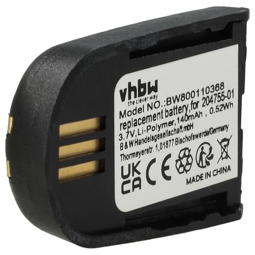 vhbw Akku kompatibel mit Microsoft Office Communicator 2007 Wireless Headset Kopfhörer (140mAh, 3,7V, Li-Polymer) - Ersatz für 204755-01, 82742-01 von vhbw