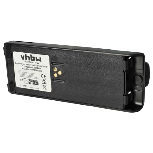 vhbw Akku kompatibel mit Motorola GP900, GP1200, HAT1000, GP2010, GP2013 Funkgerät, Walkie Talkie (1800 mAh, 7,5 V, Li-Ion) + Gürtelclip von vhbw