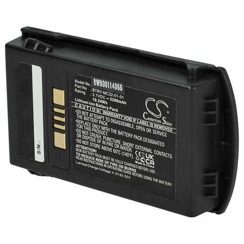 vhbw Akku kompatibel mit Motorola Symbol MC3200, MC32N0 Barcodescanner POS (5200 mAh, 3,7 V, Li-Ion) von vhbw