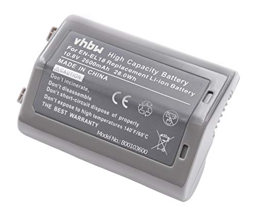 vhbw Akku kompatibel mit Nikon D4, Z9 Kamera (2600mAh, 10,8V, Li-Ion) mit Infochip von vhbw