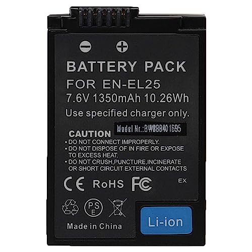 vhbw Akku kompatibel mit Nikon Z30, Z50, Z50 II, Z Fc Kamera (1350 mAh, 7,6 V, Li-Ion) von vhbw