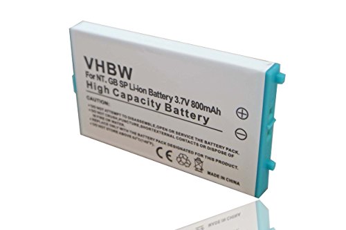 vhbw Akku kompatibel mit Nintendo Gameboy Advance SP (GBA SP) / Special AGS-001, AGS-101, AGS-003 Ersatz für SAM-SPRBP - (Li-Ion, 800mAh, 3.7V) von vhbw