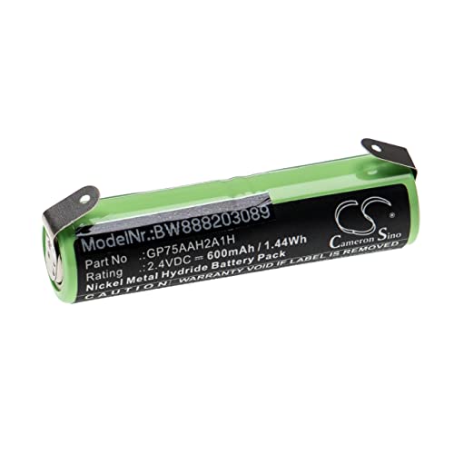 vhbw Akku kompatibel mit Omron Elmex ProClinical A1500 elektrische Zahnbürste (600mAh, 2,4V, NiMH) von vhbw